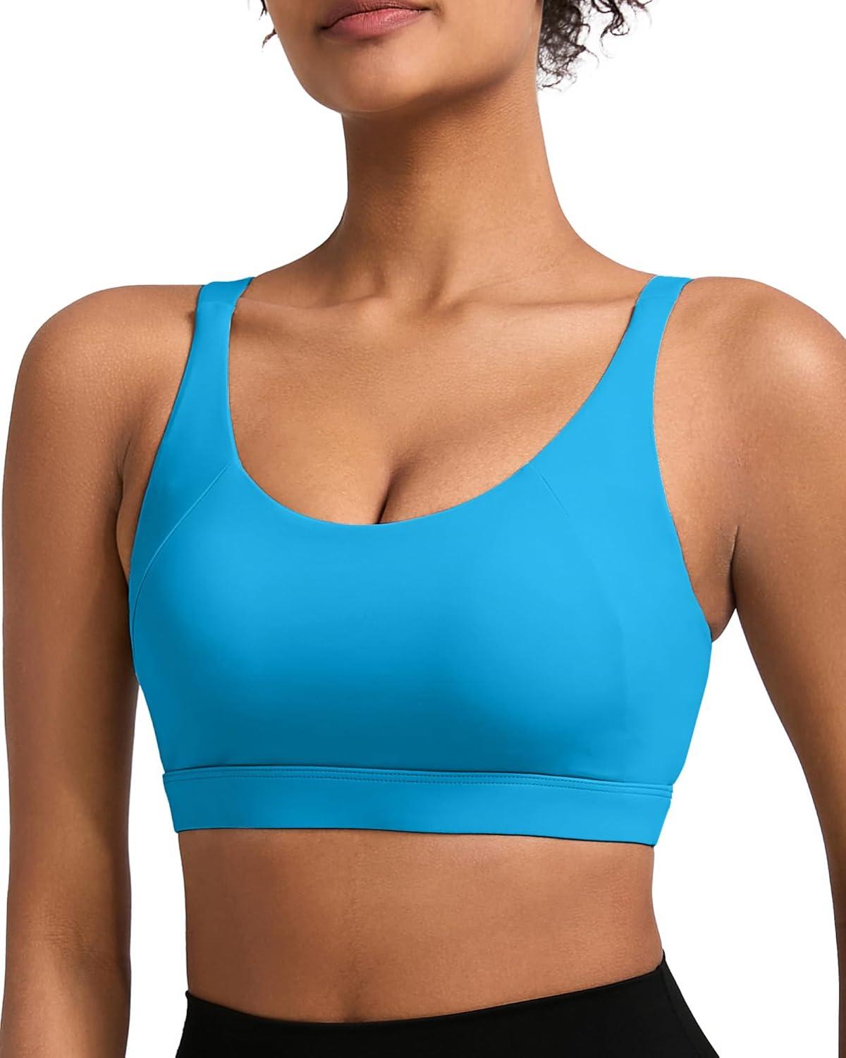 imageRUNNING GIRL Sports Bra for Women High Support Molded Cup High Impact Sports Bras with Sewn in PadsAblue
