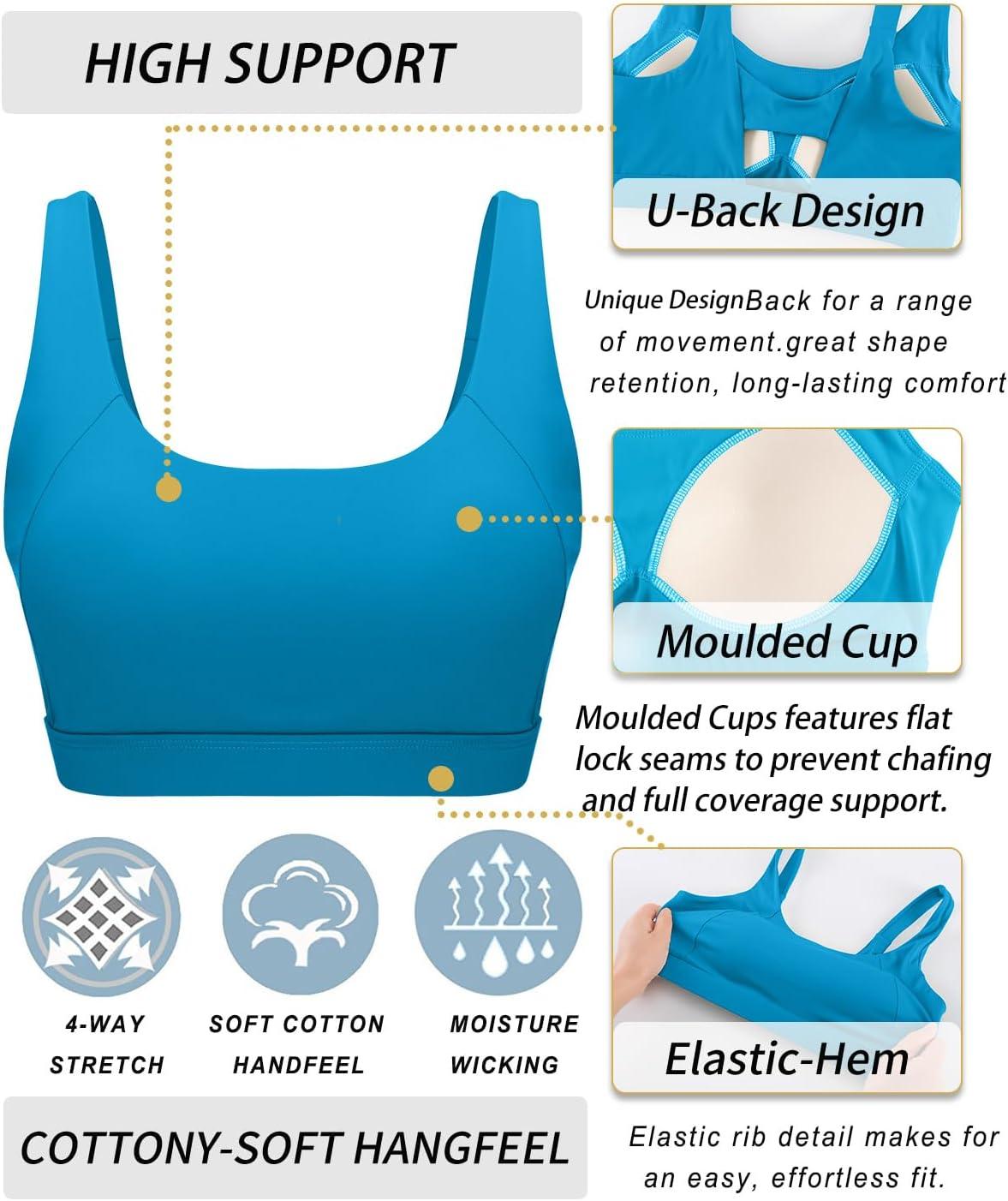 imageRUNNING GIRL Sports Bra for Women High Support Molded Cup High Impact Sports Bras with Sewn in PadsAblue