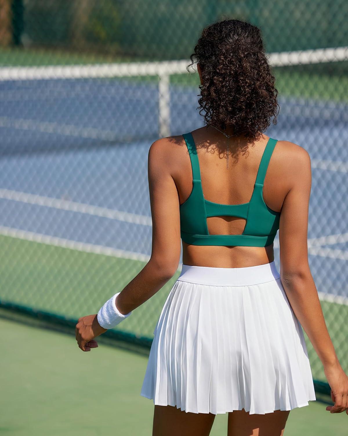 imageRUNNING GIRL Sports Bra for Women High Support Molded Cup High Impact Sports Bras with Sewn in PadsAdark Green