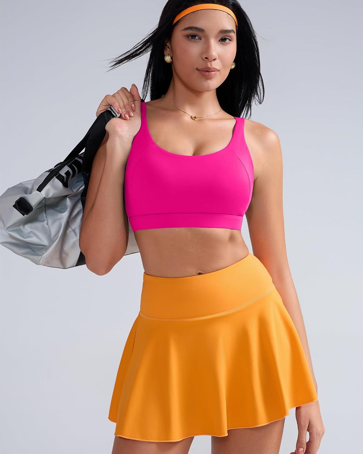 imageRUNNING GIRL Sports Bra for Women High Support Molded Cup High Impact Sports Bras with Sewn in PadsAhot Pink