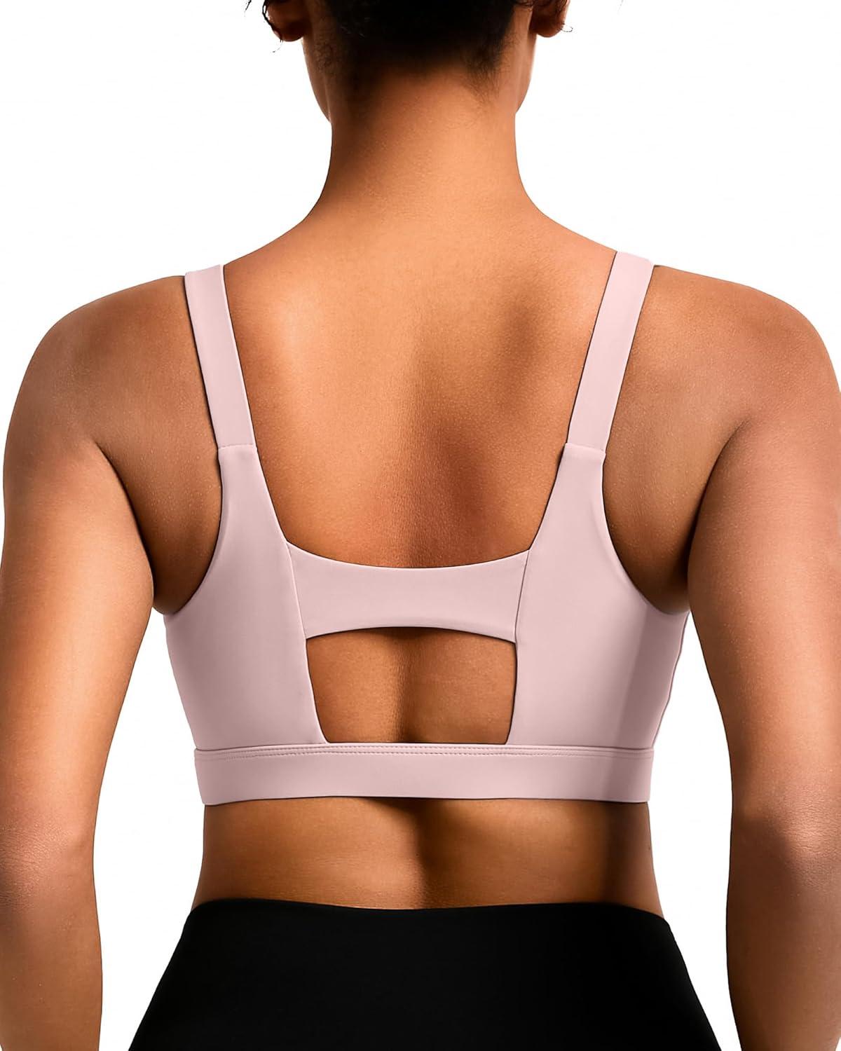 imageRUNNING GIRL Sports Bra for Women High Support Molded Cup High Impact Sports Bras with Sewn in PadsApink