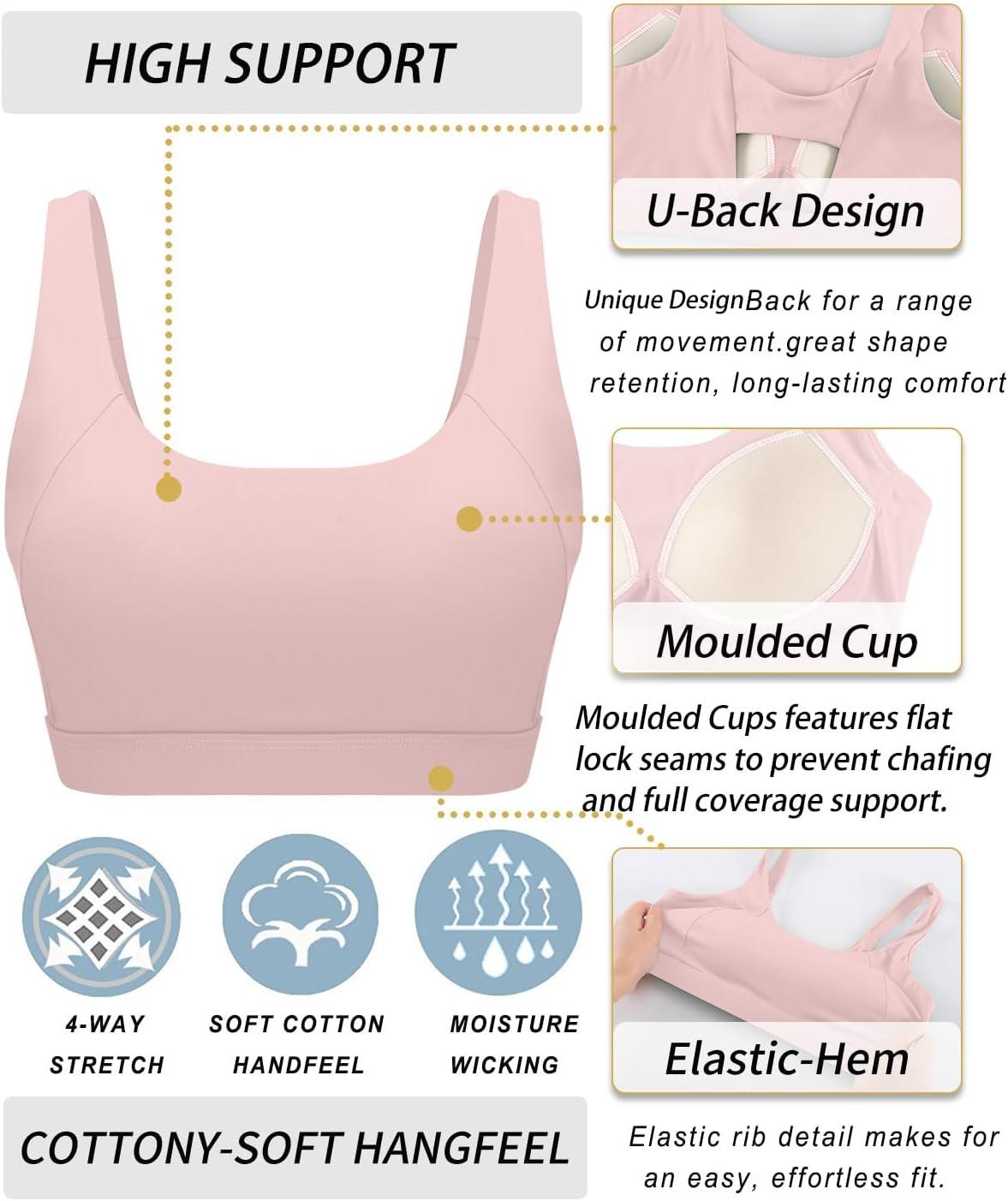 imageRUNNING GIRL Sports Bra for Women High Support Molded Cup High Impact Sports Bras with Sewn in PadsApink