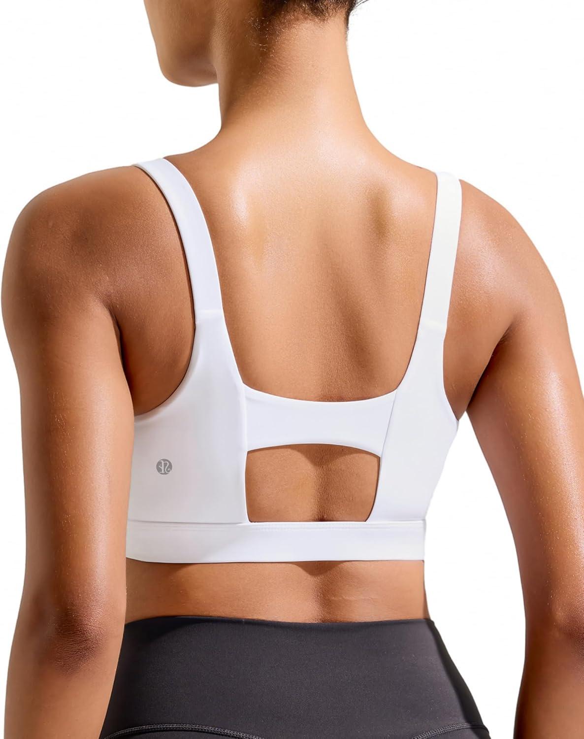 imageRUNNING GIRL Sports Bra for Women High Support Molded Cup High Impact Sports Bras with Sewn in PadsAwhite