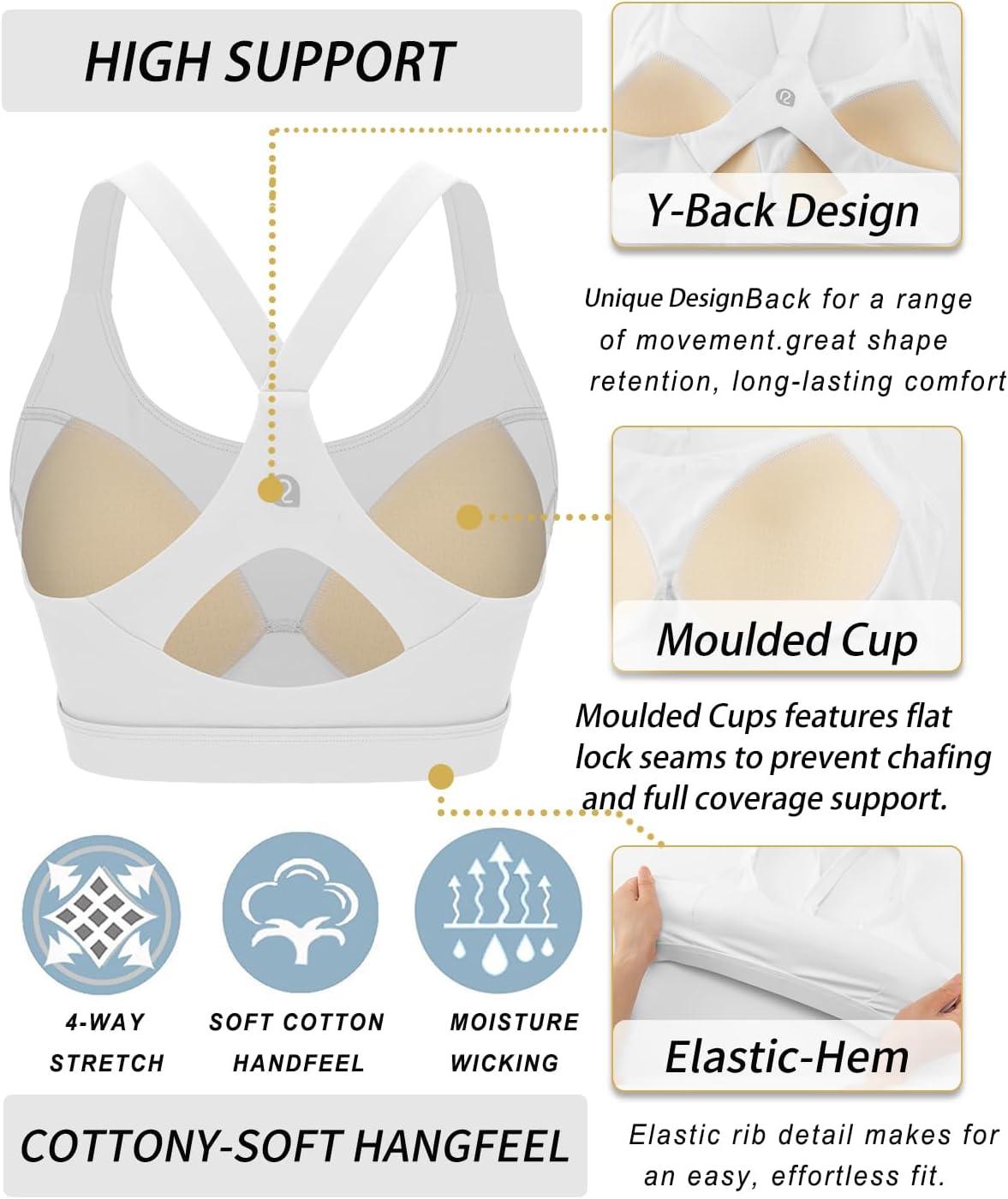 imageRUNNING GIRL Sports Bra for WomenY Back Molded Cup Strappy Running Sports Bra with Sewn in PadsWhite