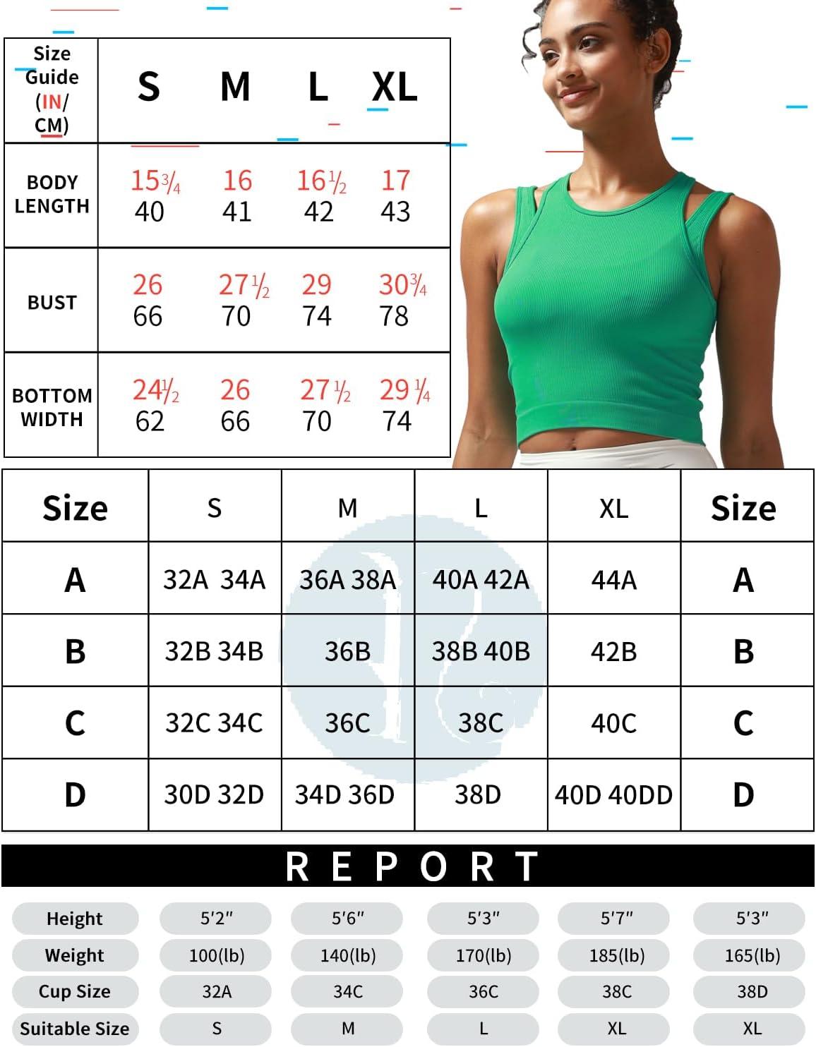 imageRUNNING GIRL Sports Bras for Women High Impact Seamless Ribbed Longline High Neck Workout Crop Tank Tops PaddedBbright Green