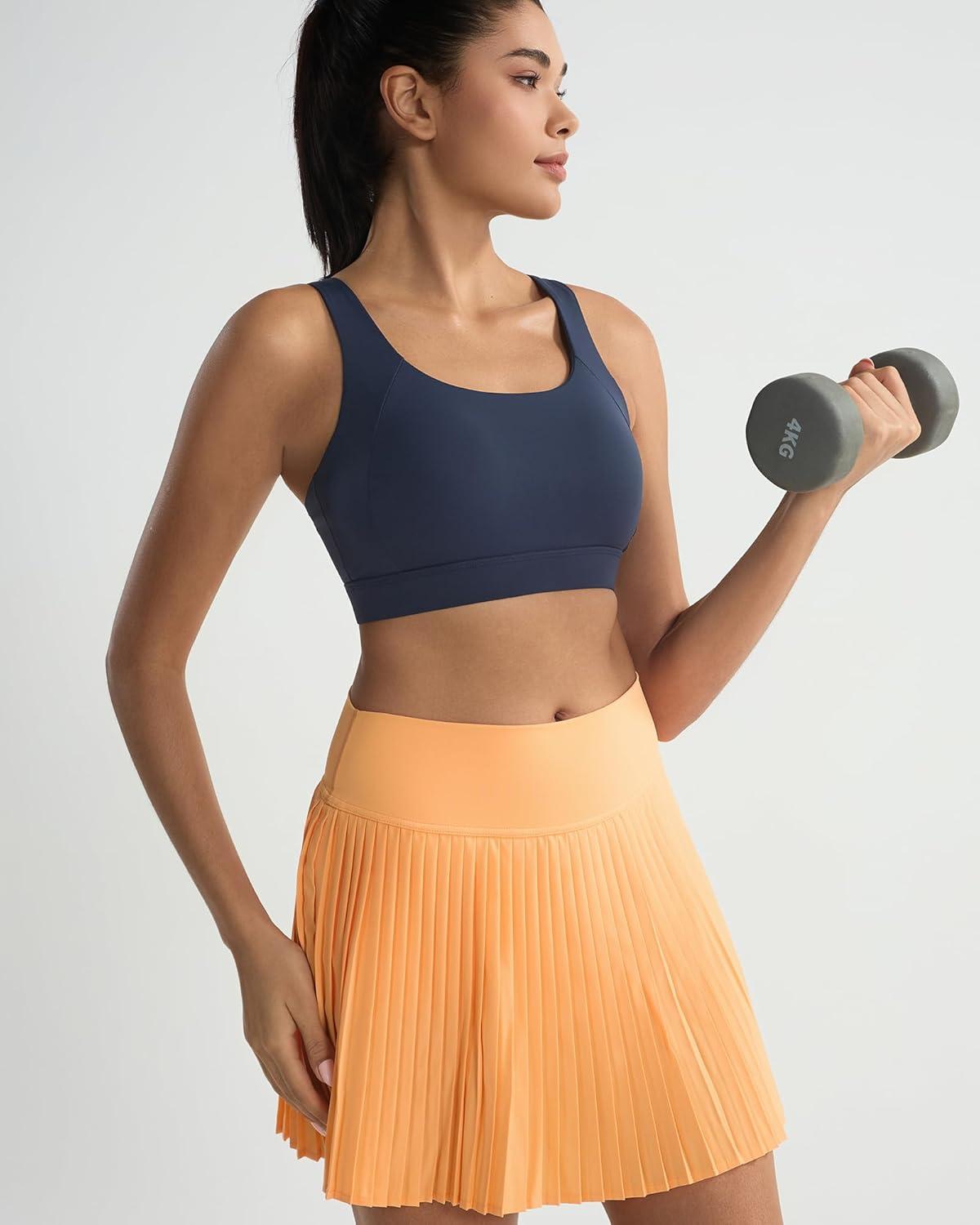 imageRUNNING GIRL Sports Bras for Women High SupportAdjustable Racerback Molded Cup Sports Bra Yoga Athletic Workout BraNavy Blue