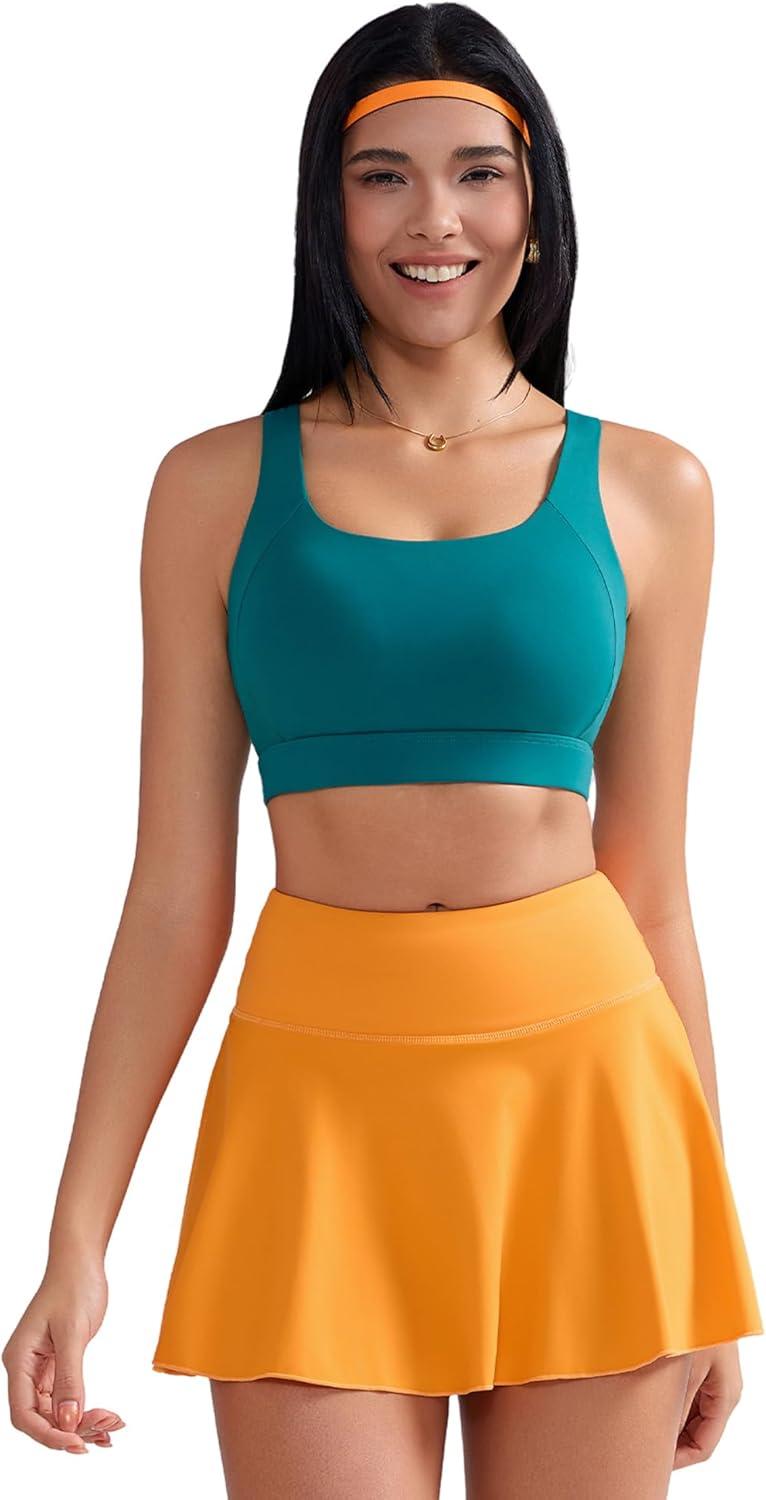 imageRUNNING GIRL Sports Bras for Women High SupportAdjustable Racerback Molded Cup Sports Bra Yoga Athletic Workout BraTeal