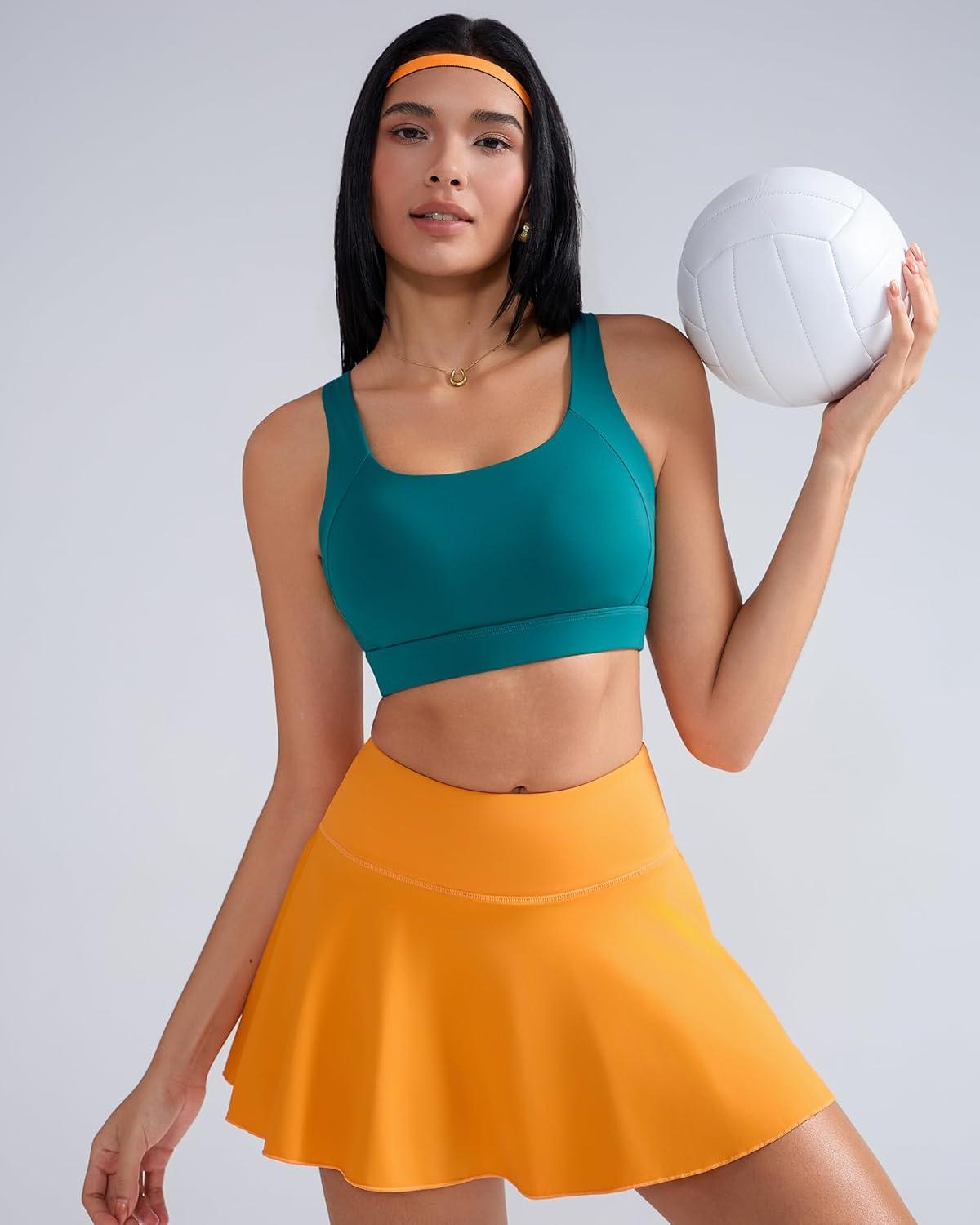 imageRUNNING GIRL Sports Bras for Women High SupportAdjustable Racerback Molded Cup Sports Bra Yoga Athletic Workout BraTeal