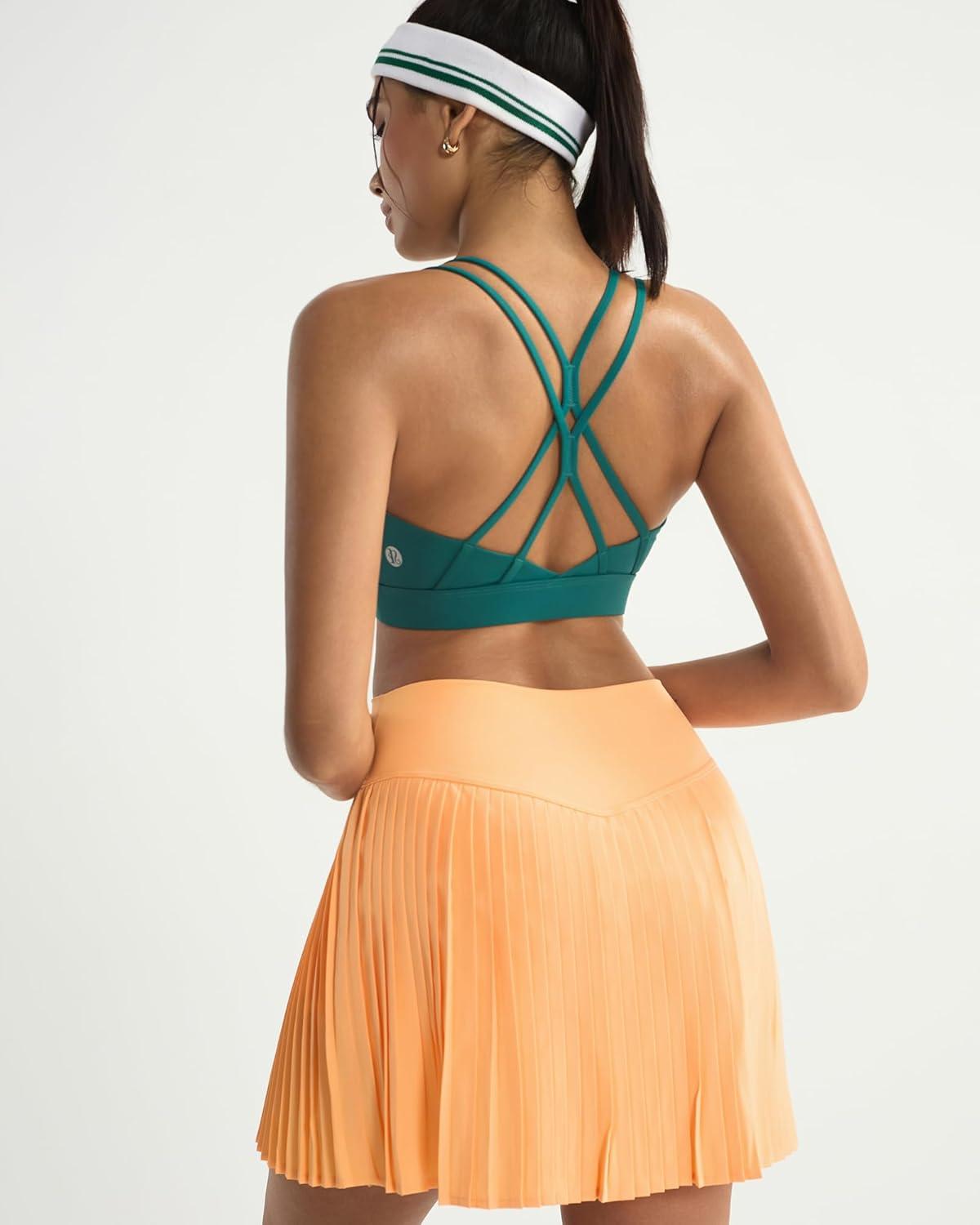 imageRUNNING GIRL Sports Bras for WomenStrappy Crisscross Back Padded Low Impact Running Sports Bra with Removable CupsAstorm Teal