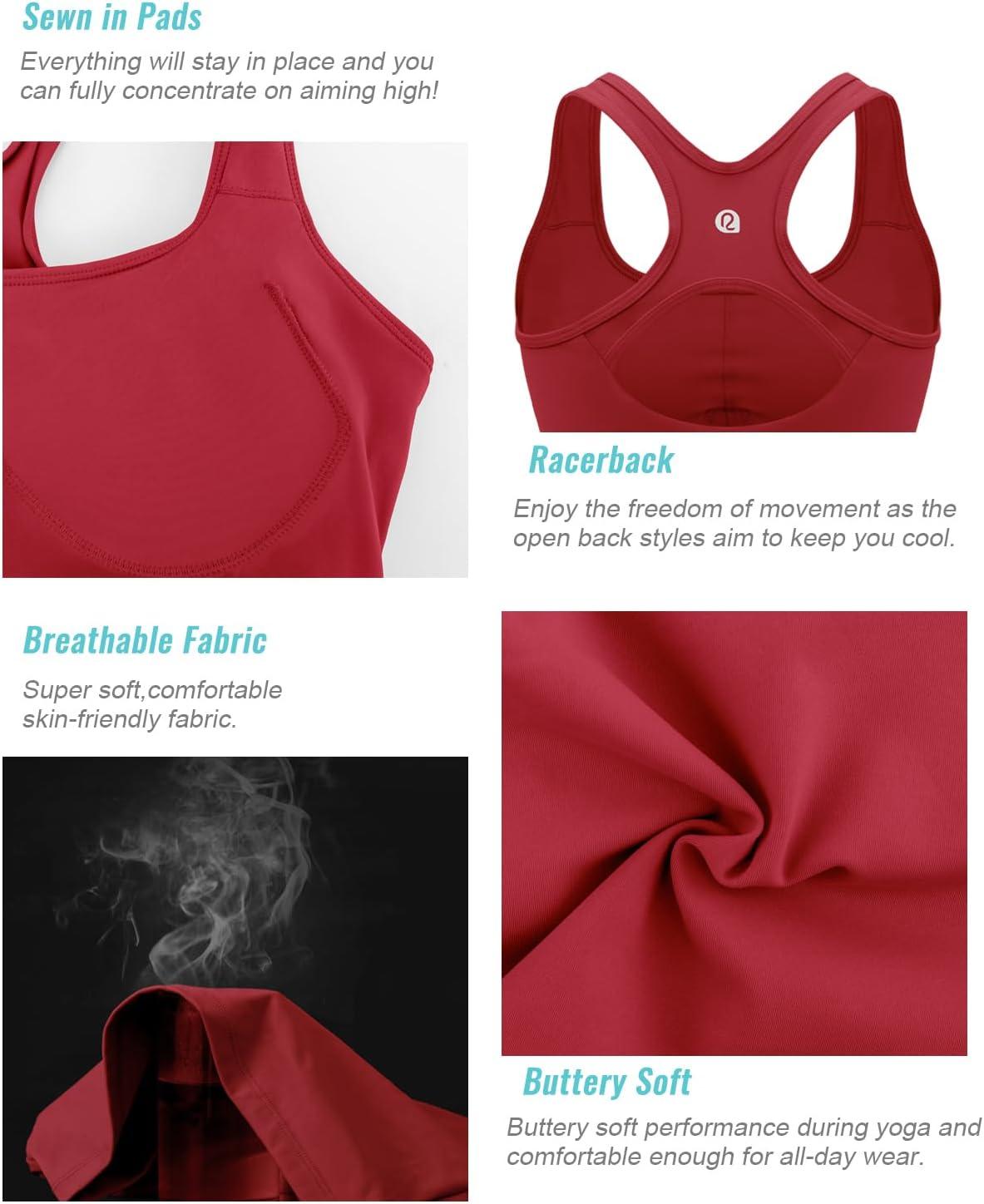 imageRUNNING GIRL Workout Tank Tops for Women Built in Shelf Bras PaddedSleeveless Gym Tops Athletic Yoga ShirtsYwinedred