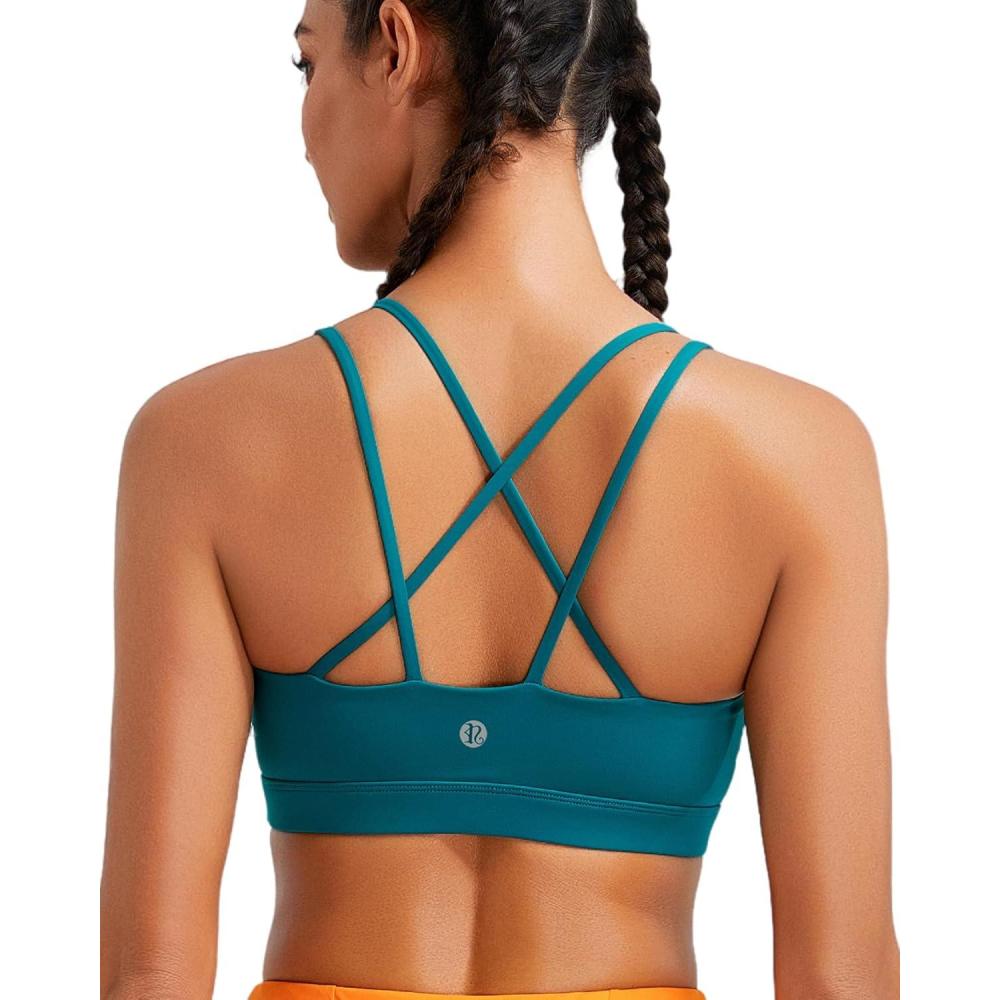 imageRUNNING GIRL High Impact Sports Bras for Women  Scoop Neck Strappy Sports Bra High Support Moulded Cup Workout BraBstorm Teal
