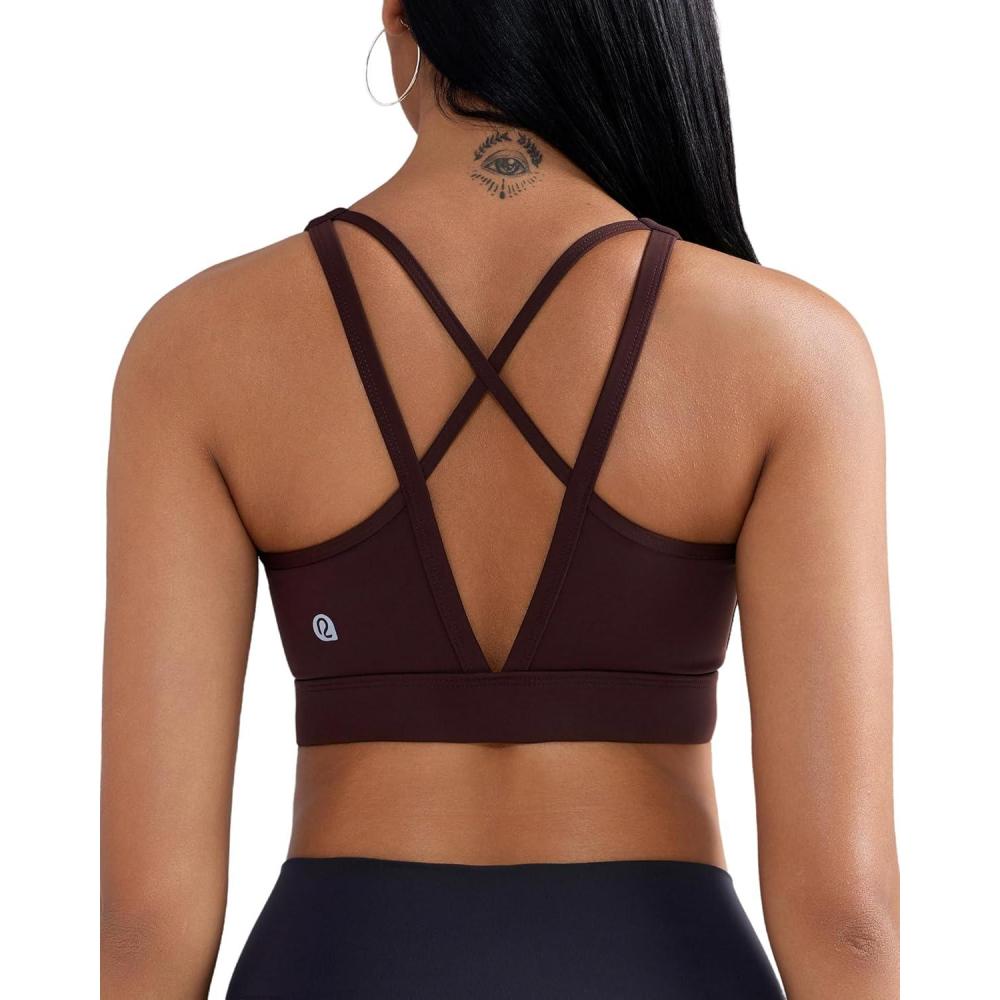 imageRUNNING GIRL High Impact Sports Bras for Women High Support Running Sports Bra Moulded Cup Strappy Sports BrasAvbrown