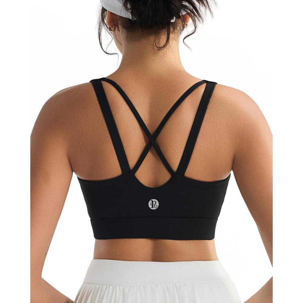 imageRUNNING GIRL High Impact Sports Bras for Women High Support Running Sports Bra Moulded Cup Strappy Sports BrasUblack
