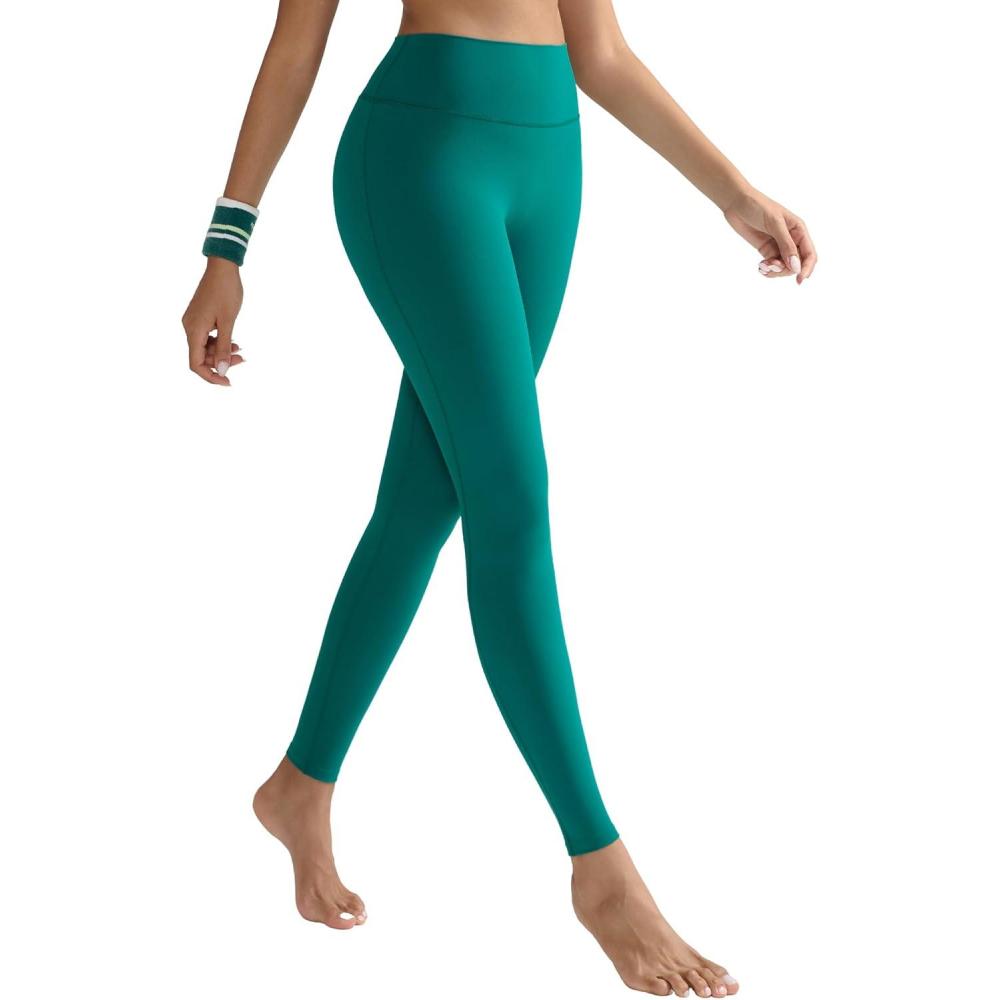 imageRUNNING GIRL No Front Seam Leggings for Women 25quot Inseam High Waisted Seamless Buttery Soft Yoga PantsTeal