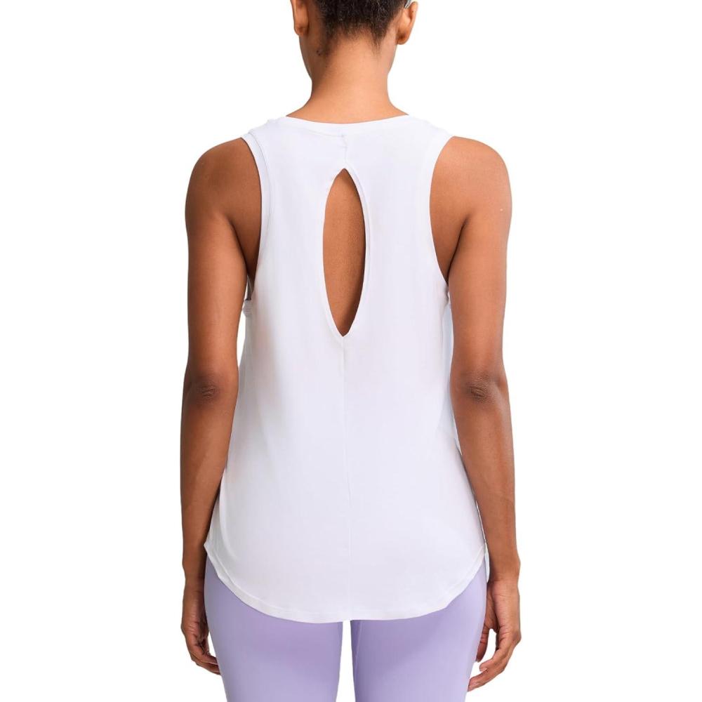 imageRUNNING GIRL Racerback Running Yoga Athletic Tank Tops for Women Sleeveless Workout Tank Tops Woman Tennis ShirtsCwhite