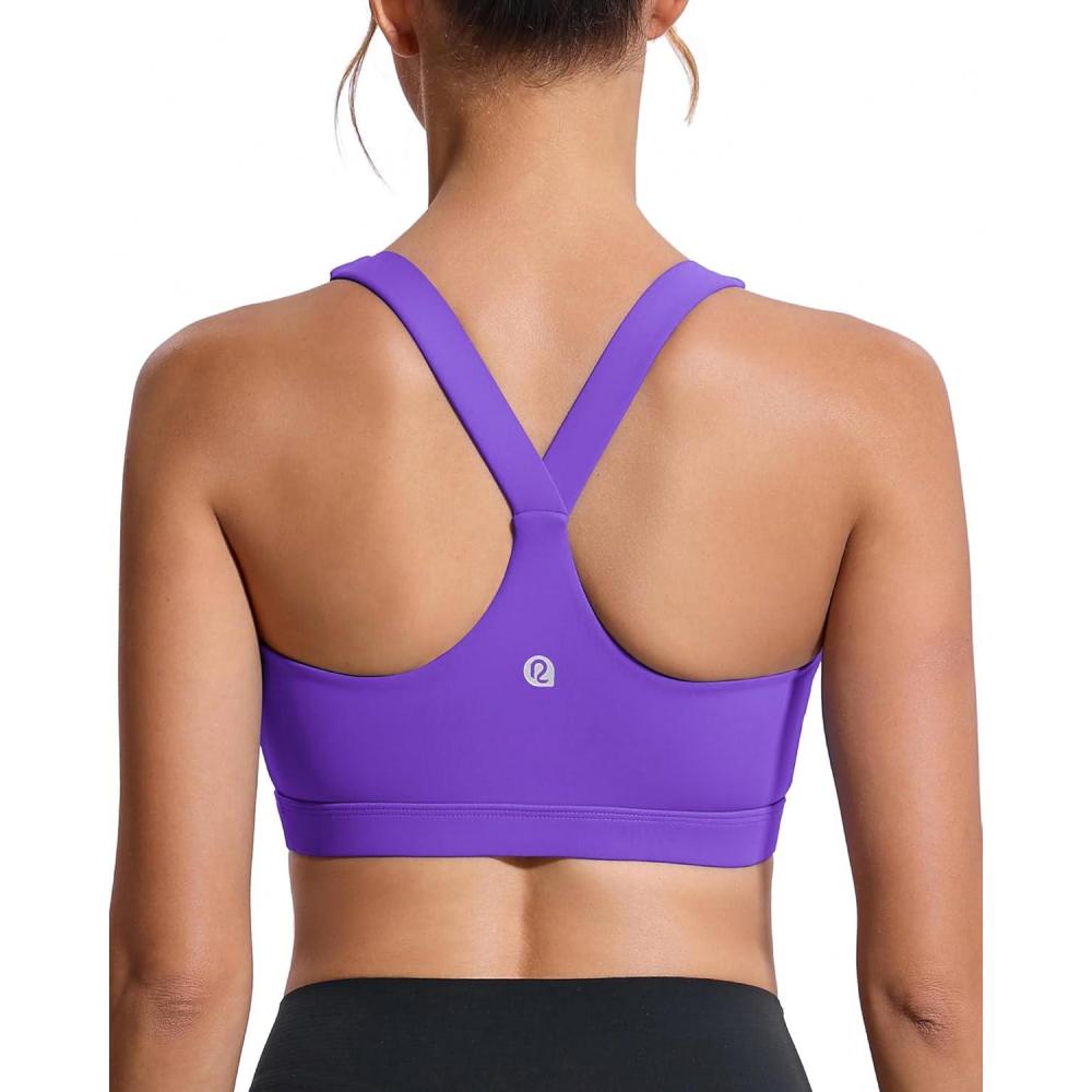 imageRUNNING GIRL Sports Bras for Women High Support Moulded Cup High Impact Sports Bras Racerback Workout Running Yoga BraAviolet