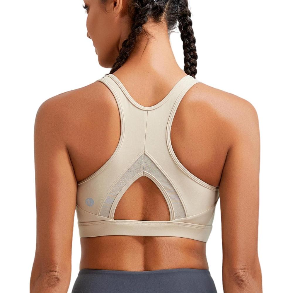 imageRUNNING GIRL Sports Bras for Women High Support Moulded Cup High Impact Sports Bras Racerback Workout Running Yoga BraMica
