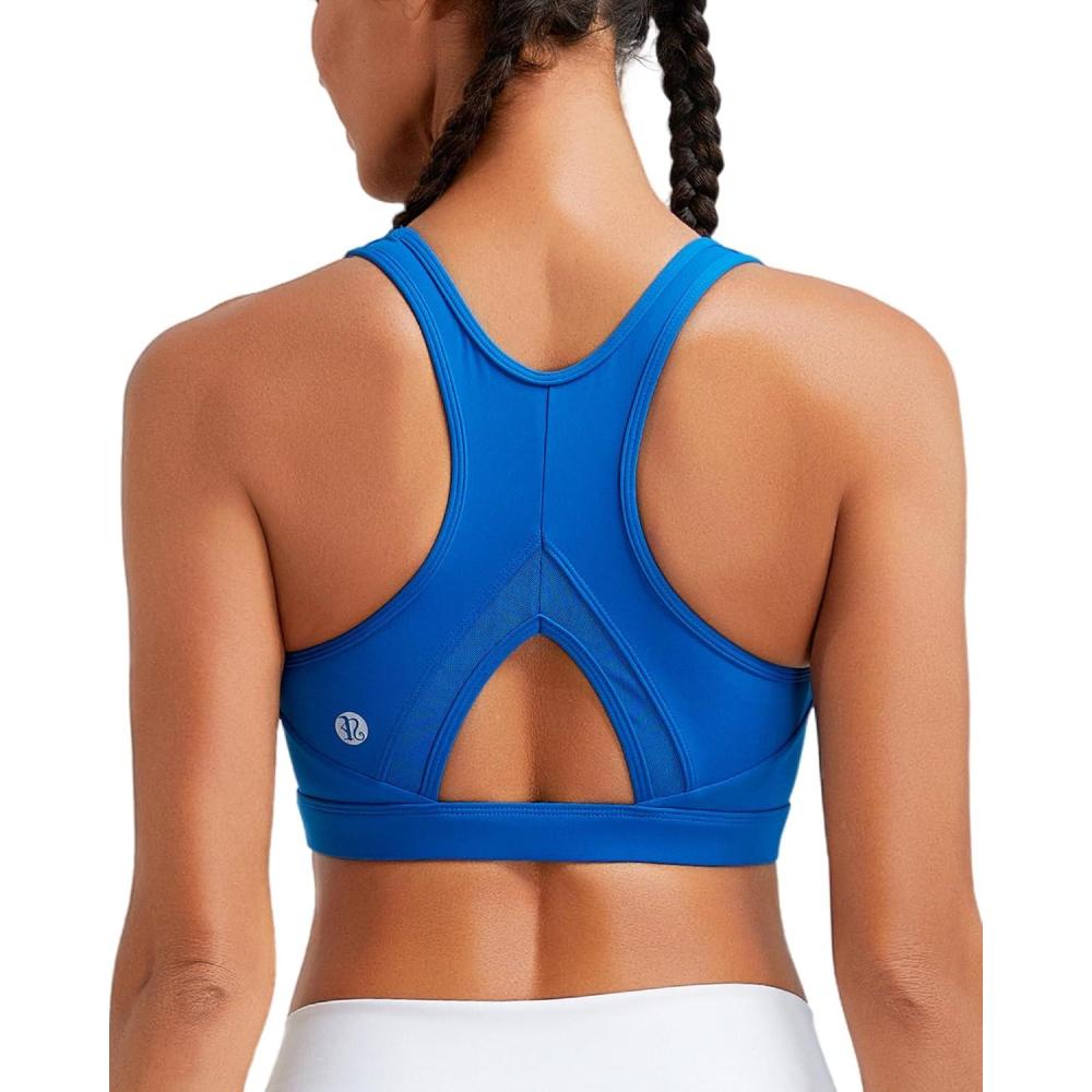 imageRUNNING GIRL Sports Bras for Women High Support Moulded Cup High Impact Sports Bras Racerback Workout Running Yoga BraRoyal Blue