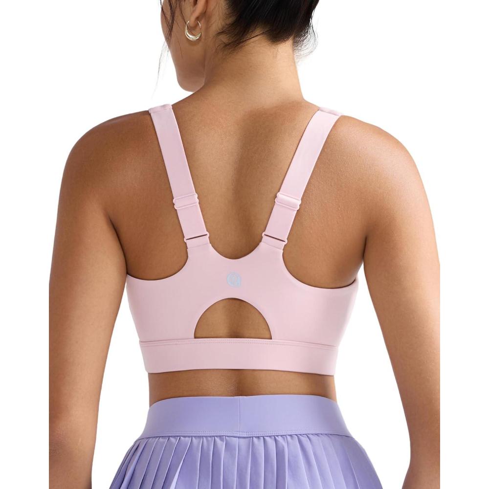 imageRUNNING GIRL Sports Bras for Women High SupportAdjustable Racerback Molded Cup Sports Bra Yoga Athletic Workout BraPink