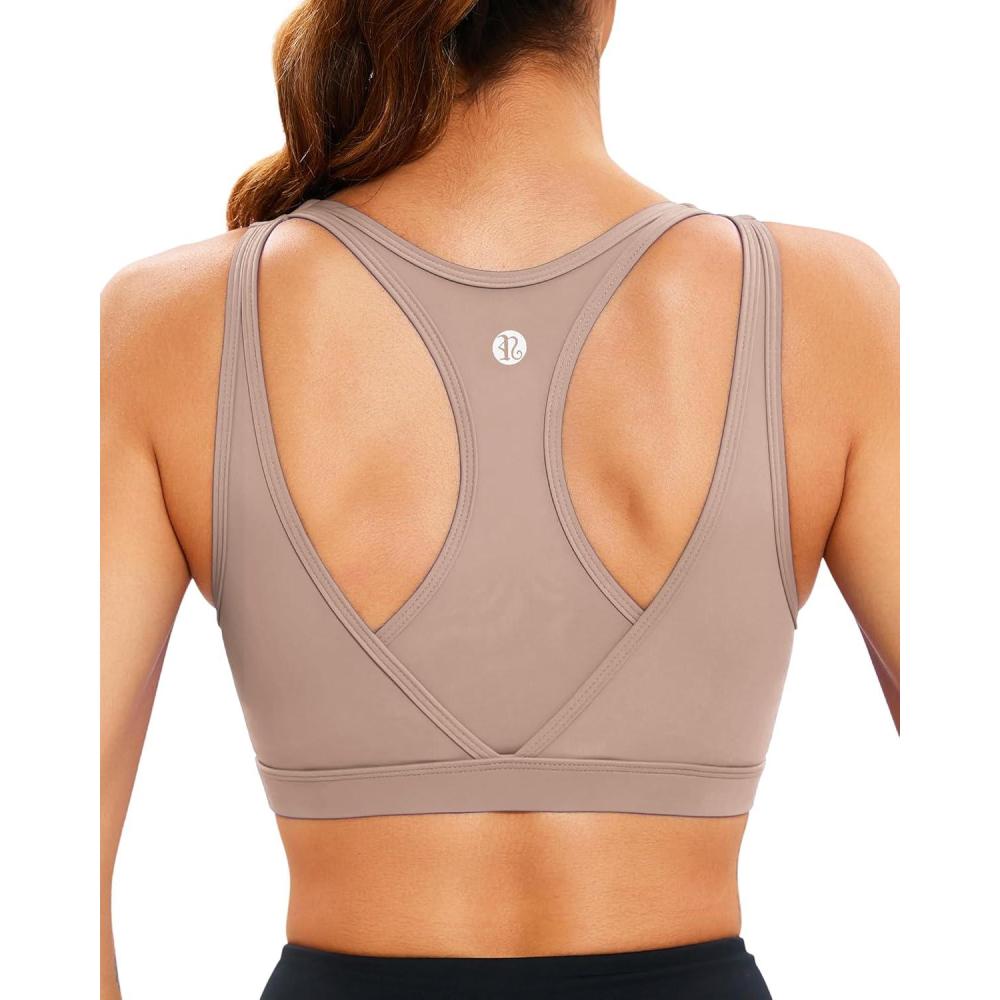 imageRUNNING GIRL Sports Bras for Women High SupportMolded Cup High Impact Sports Bra Racerback Workout Yoga Running BraMica