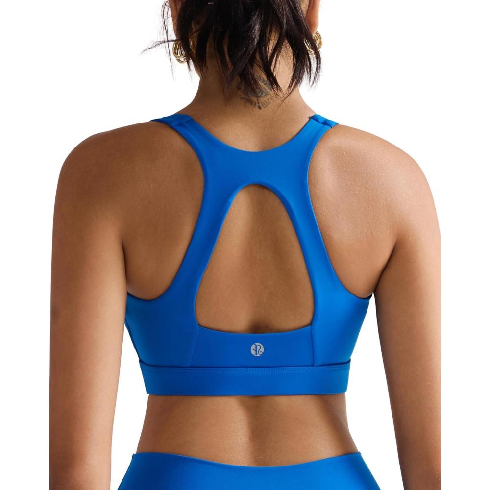 imageRUNNING GIRL Sports Bras for Women High SupportRacerback Molded Cup Sports Bra with Sewn in PadsBblue