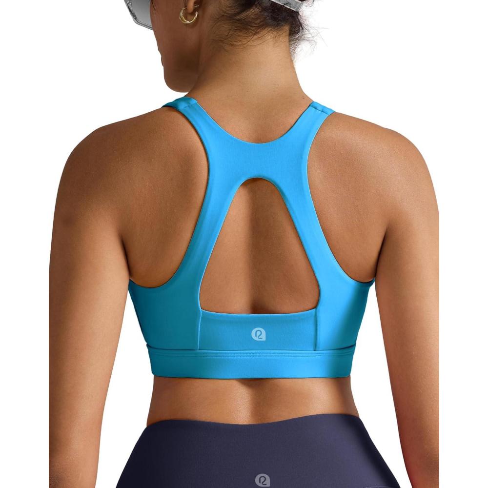imageRUNNING GIRL Sports Bras for Women High SupportRacerback Molded Cup Sports Bra with Sewn in PadsBbrilliant Blue