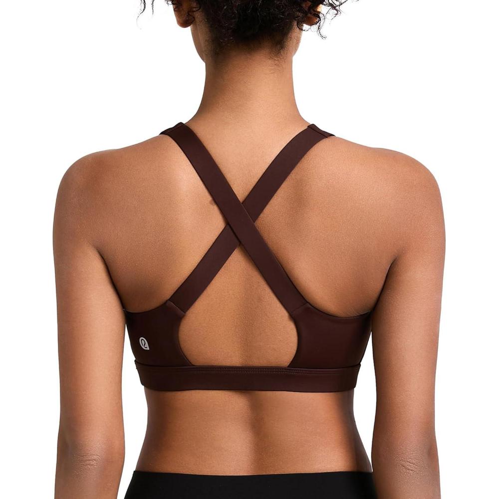 imageRUNNING GIRL Sports Bras for Women Molded Cup High Impact Sports Bra Workout Bras for Women High Support RacerbackDtaupe