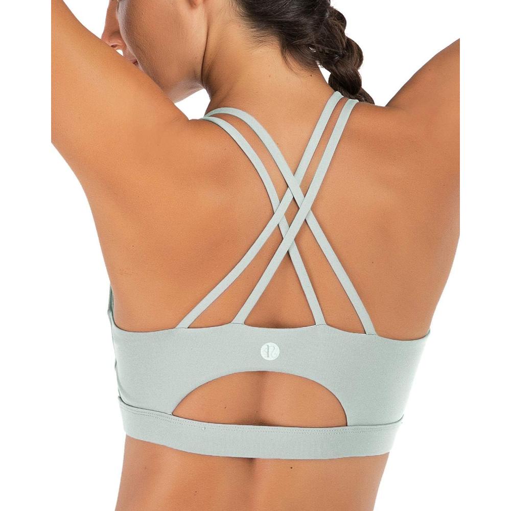 imageRUNNING GIRL Sports Bras for WomenPadded Sports Bra Tank Top Sexy Crisscross Back High Impact Longline Workout Yoga BraGreen