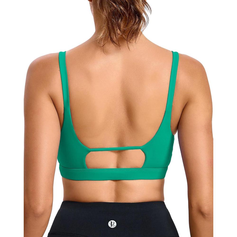 imageRUNNING GIRL Sports Bras for WomenSquare Neck Sports Bra Medium Support Yoga Bra Workout Crop Top with Removable Cups1vivid Green