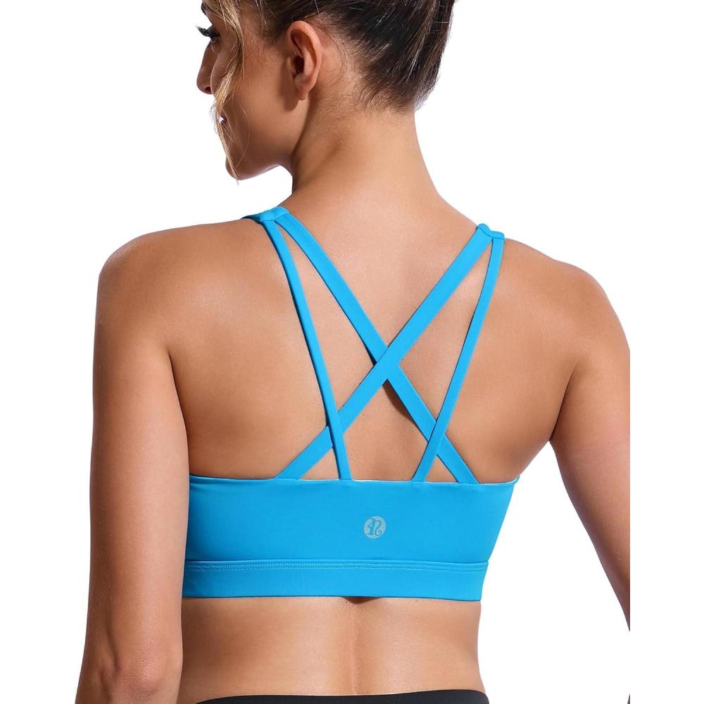 imageRUNNING GIRL Sports Bras for WomenYBack Medium Support Workout Sports Bra Padded Racerback Supportive Bras Push upEbright Blue