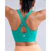 RUNNING GIRL Adjustable Straps High Impact Sports Bra for Women,High Support Workout Sports Bras with Sewn in Pads(A-bright Green)