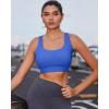 RUNNING GIRL Adjustable Straps High Impact Sports Bra for Women,High Support Workout Sports Bras with Sewn in Pads(A-cerulean Blue)