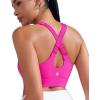 RUNNING GIRL Adjustable Straps High Impact Sports Bra for Women,High Support Workout Sports Bras with Sewn in Pads(A-hot Pink)