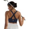 RUNNING GIRL Adjustable Straps High Impact Sports Bra for Women,High Support Workout Sports Bras with Sewn in Pads(A-navy)