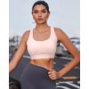 RUNNING GIRL Adjustable Straps High Impact Sports Bra for Women,High Support Workout Sports Bras with Sewn in Pads(A-pink)