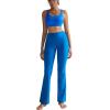 RUNNING GIRL Flare Pants with Pockets, High Waist Yoga Pants Buttery Soft Bootcut Wide Leg Leggings for Women(Blue)