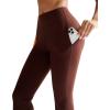 RUNNING GIRL Flare Pants with Pockets, High Waist Yoga Pants Buttery Soft Bootcut Wide Leg Leggings for Women(Brown)