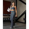 RUNNING GIRL Flare Pants with Pockets, High Waist Yoga Pants Buttery Soft Bootcut Wide Leg Leggings for Women(Deep Grey)