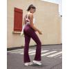 RUNNING GIRL Flare Pants with Pockets, High Waist Yoga Pants Buttery Soft Bootcut Wide Leg Leggings for Women(Maroon)