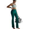 RUNNING GIRL Flare Pants with Pockets, High Waist Yoga Pants Buttery Soft Bootcut Wide Leg Leggings for Women(Teal)