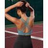 RUNNING GIRL High Impact Sports Bras for Women – Scoop Neck Strappy Sports Bra High Support Moulded Cup Workout Bra(A-ash Green)