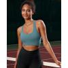 RUNNING GIRL High Impact Sports Bras for Women – Scoop Neck Strappy Sports Bra High Support Moulded Cup Workout Bra(A-ash Green)