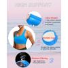 RUNNING GIRL High Impact Sports Bras for Women – Scoop Neck Strappy Sports Bra High Support Moulded Cup Workout Bra(A-bright Blue)