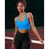 RUNNING GIRL High Impact Sports Bras for Women – Scoop Neck Strappy Sports Bra High Support Moulded Cup Workout Bra(A-bright Blue)
