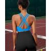 RUNNING GIRL High Impact Sports Bras for Women – Scoop Neck Strappy Sports Bra High Support Moulded Cup Workout Bra(A-bright Blue)