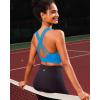 RUNNING GIRL High Impact Sports Bras for Women – Scoop Neck Strappy Sports Bra High Support Moulded Cup Workout Bra(A-bright Blue)