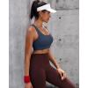 RUNNING GIRL High Impact Sports Bras for Women – Scoop Neck Strappy Sports Bra High Support Moulded Cup Workout Bra(A-dark Grey)