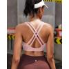 RUNNING GIRL High Impact Sports Bras for Women – Scoop Neck Strappy Sports Bra High Support Moulded Cup Workout Bra(A-flush Pink)