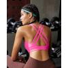 RUNNING GIRL High Impact Sports Bras for Women – Scoop Neck Strappy Sports Bra High Support Moulded Cup Workout Bra(A-hot Pink)