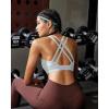 RUNNING GIRL High Impact Sports Bras for Women – Scoop Neck Strappy Sports Bra High Support Moulded Cup Workout Bra(A-icy Grey)